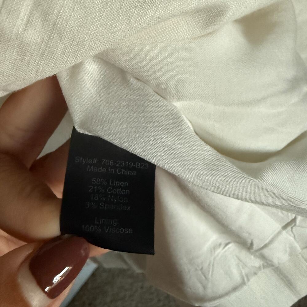 Jenni Kayne Womens Linen Keaton Blazer Jacket 10 White Quiet Luxury Old Money - Picture 7 of 9
